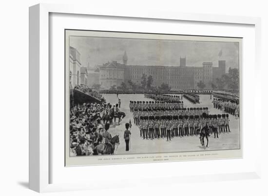 The King's Birthday in London, the March Past after the Trooping of the Colours at the Horse Guards-Frederic De Haenen-Framed Giclee Print
