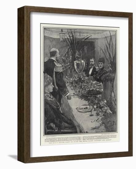 The King's Dinner Party on Board the Royal Yacht Victoria and Albert-William Hatherell-Framed Giclee Print