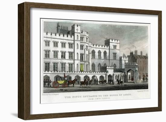 The King's Entrance to the House of Lords, Palace of Westminster, London, 1829-William Deeble-Framed Giclee Print