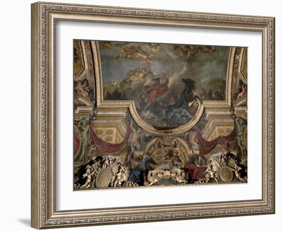 The King Taking Maestricht in Thirteen Days in 1673, Ceiling Painting from the Galerie Des Glaces-Charles Le Brun-Framed Giclee Print