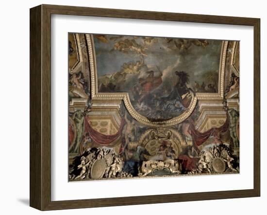 The King Taking Maestricht in Thirteen Days in 1673, Ceiling Painting from the Galerie Des Glaces-Charles Le Brun-Framed Giclee Print