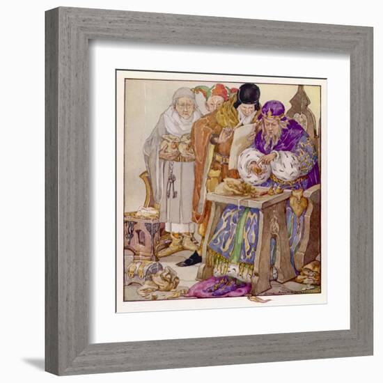 The King was in His Counting- House Counting out His Money-Anne Anderson-Framed Art Print