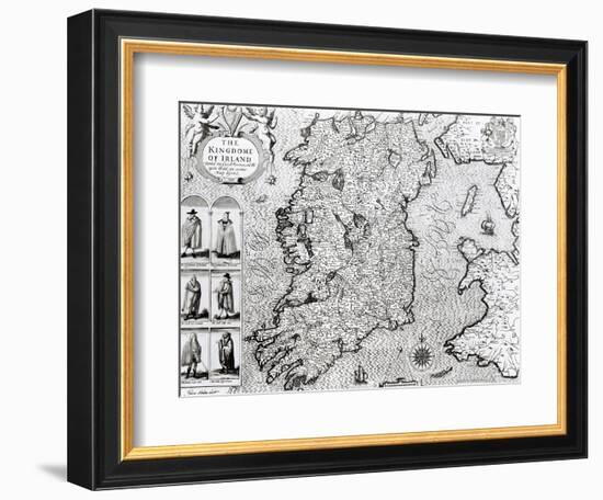 The Kingdom of Ireland, "Theatre of the Empire of Great Britain", 1610-John Speed-Framed Giclee Print