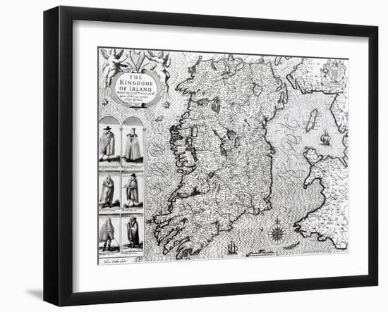 The Kingdom of Ireland, "Theatre of the Empire of Great Britain", 1610-John Speed-Framed Giclee Print