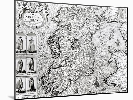 The Kingdom of Ireland, "Theatre of the Empire of Great Britain", 1610-John Speed-Mounted Giclee Print