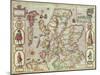 The Kingdome of Scotland, Engraved by Jodocus Hondius-John Speed-Mounted Giclee Print