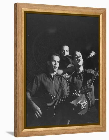 The Kingston Trio Performing on Stage-Thomas D^ Mcavoy-Framed Premier Image Canvas