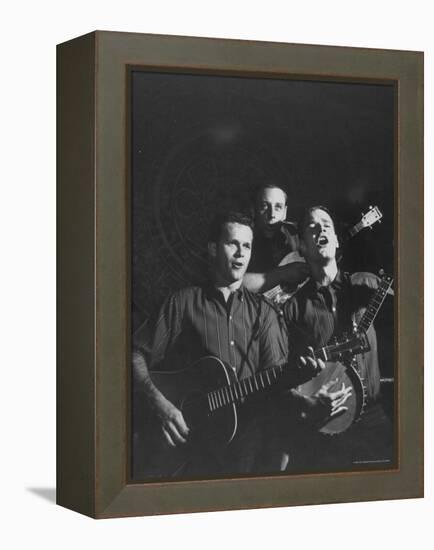 The Kingston Trio Performing on Stage-Thomas D^ Mcavoy-Framed Premier Image Canvas