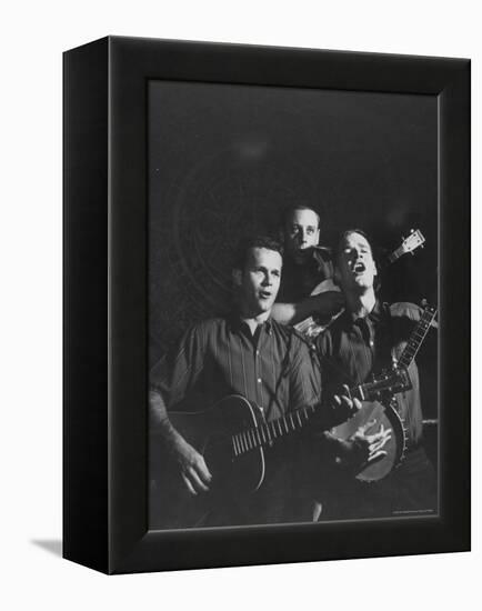 The Kingston Trio Performing on Stage-Thomas D^ Mcavoy-Framed Premier Image Canvas