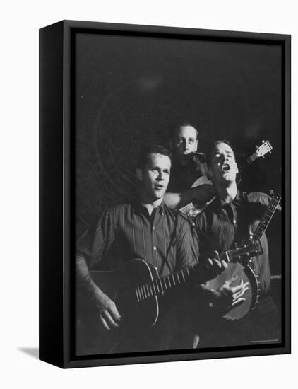 The Kingston Trio Performing on Stage-Thomas D^ Mcavoy-Framed Premier Image Canvas