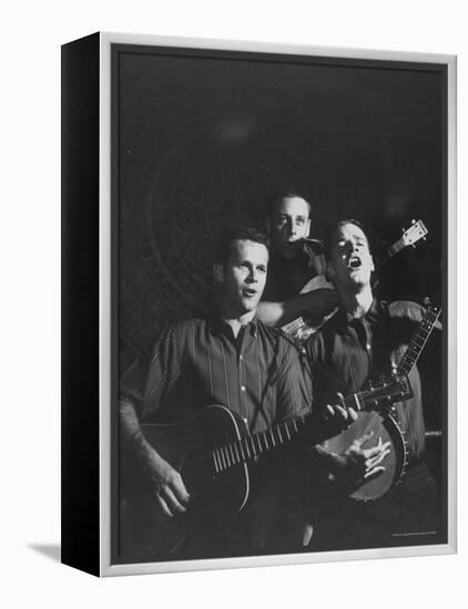 The Kingston Trio Performing on Stage-Thomas D^ Mcavoy-Framed Premier Image Canvas