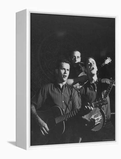 The Kingston Trio Performing on Stage-Thomas D^ Mcavoy-Framed Premier Image Canvas