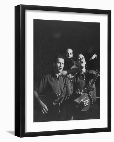 The Kingston Trio Performing on Stage-Thomas D^ Mcavoy-Framed Premium Photographic Print