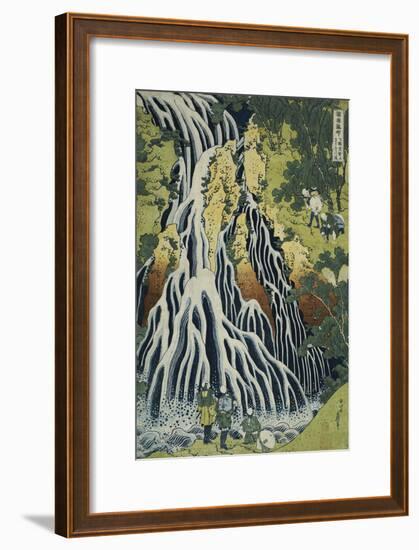 The Kirifuri Waterfall at Mt. Kurokami in Shimotsuke Province-Katsushika Hokusai-Framed Giclee Print