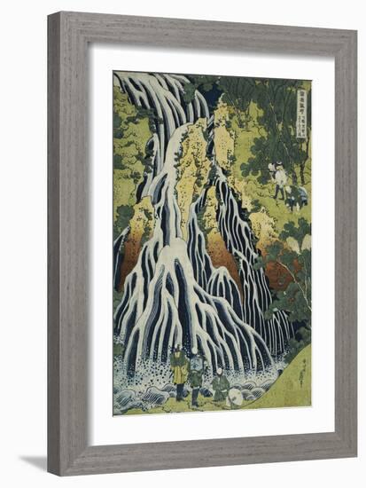 The Kirifuri Waterfall at Mt. Kurokami in Shimotsuke Province-Katsushika Hokusai-Framed Giclee Print