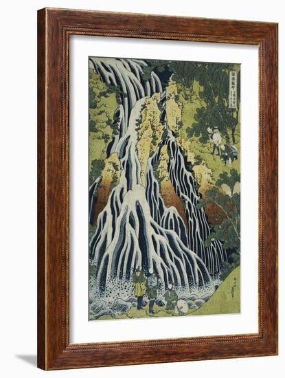 The Kirifuri Waterfall at Mt. Kurokami in Shimotsuke Province-Katsushika Hokusai-Framed Giclee Print