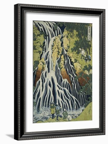 The Kirifuri Waterfall at Mt. Kurokami in Shimotsuke Province-Katsushika Hokusai-Framed Giclee Print