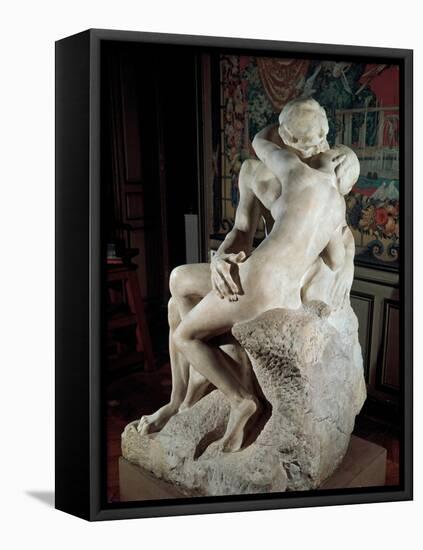 the Kiss 1888-1898 (Marble)-Auguste Rodin-Framed Premier Image Canvas
