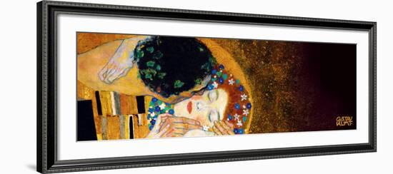 The Kiss, c.1907 (darkened detail)-Gustav Klimt-Framed Art Print