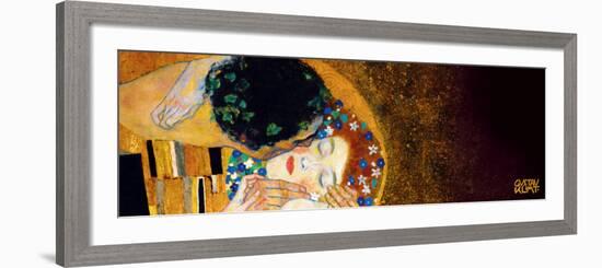 The Kiss, c.1907 (darkened detail)-Gustav Klimt-Framed Art Print