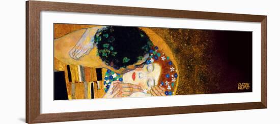 The Kiss, c.1907 (darkened detail)-Gustav Klimt-Framed Art Print