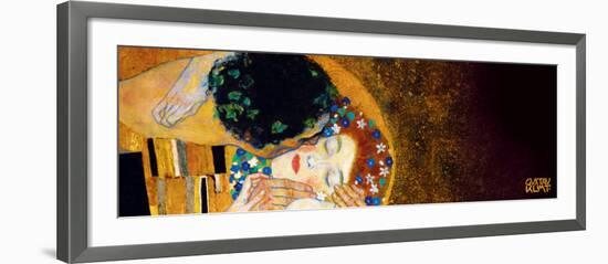 The Kiss, c.1907 (darkened detail)-Gustav Klimt-Framed Art Print