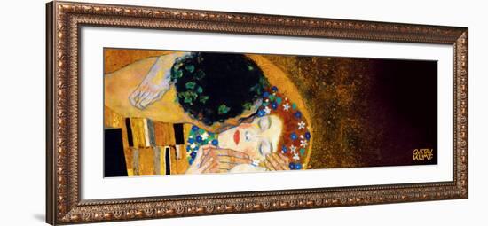 The Kiss, c.1907 (darkened detail)-Gustav Klimt-Framed Art Print