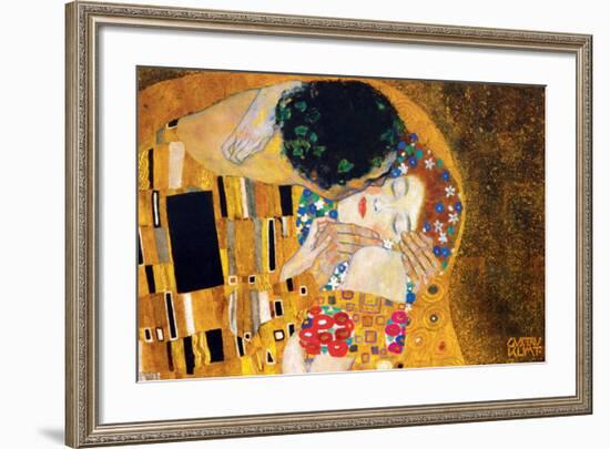 The Kiss, c.1907 (detail)-Gustav Klimt-Framed Premium Giclee Print