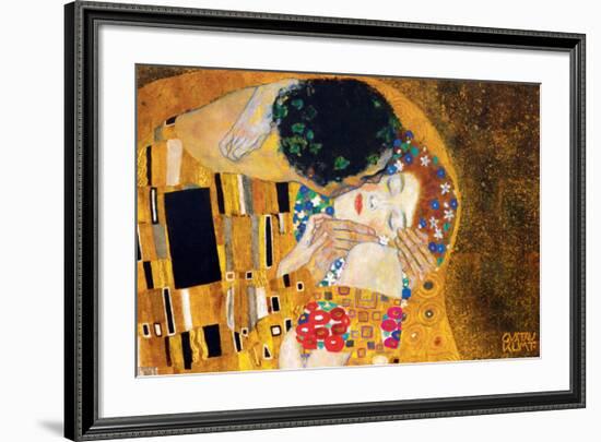 The Kiss, c.1907 (detail)-Gustav Klimt-Framed Premium Giclee Print