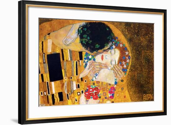 The Kiss, c.1907 (detail)-Gustav Klimt-Framed Premium Giclee Print