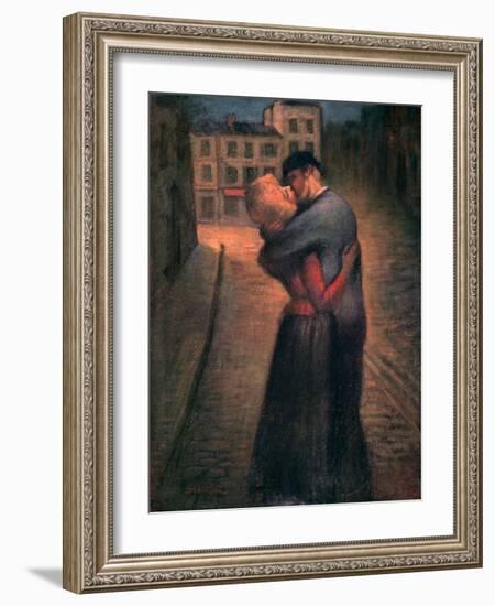 The Kiss, C1879-1923-Theophile Alexandre Steinlen-Framed Giclee Print