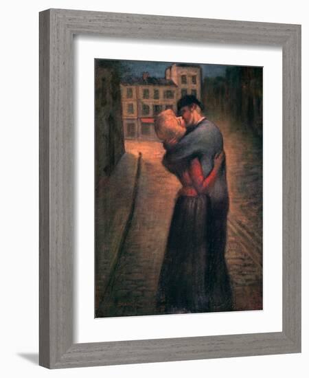 The Kiss, C1879-1923-Theophile Alexandre Steinlen-Framed Giclee Print