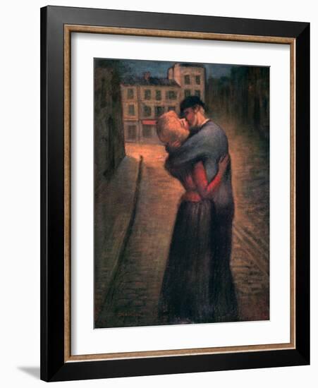 The Kiss, C1879-1923-Theophile Alexandre Steinlen-Framed Giclee Print