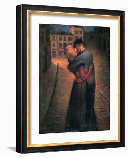 The Kiss, C1879-1923-Theophile Alexandre Steinlen-Framed Giclee Print