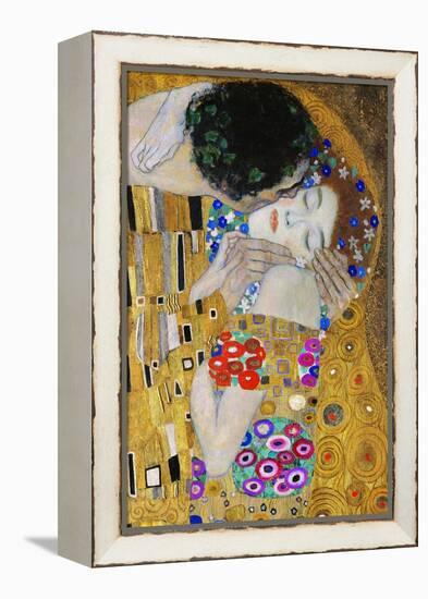 The Kiss, Der Kuss, Close-Up of Heads-Gustav Klimt-Framed Premier Image Canvas