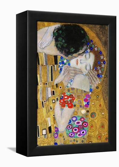 The Kiss, Der Kuss, Close-Up of Heads-Gustav Klimt-Framed Premier Image Canvas