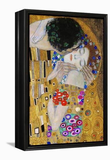 The Kiss, Der Kuss, Close-Up of Heads-Gustav Klimt-Framed Premier Image Canvas