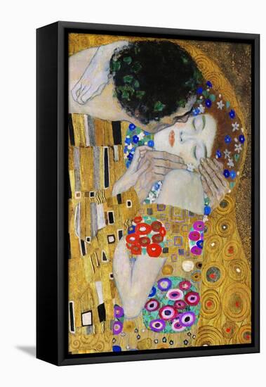 The Kiss, Der Kuss, Close-Up of Heads-Gustav Klimt-Framed Premier Image Canvas