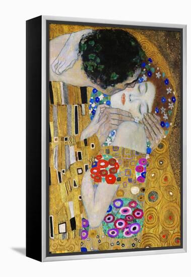 The Kiss, Der Kuss, Close-Up of Heads-Gustav Klimt-Framed Premier Image Canvas