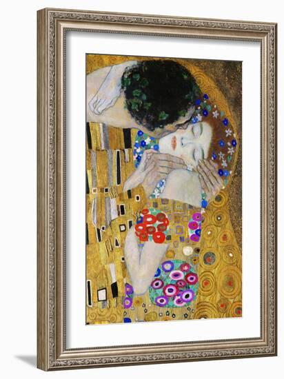 The Kiss, Der Kuss, Close-Up of Heads-Gustav Klimt-Framed Giclee Print