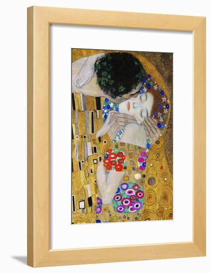 The Kiss, Der Kuss, Close-Up of Heads-Gustav Klimt-Framed Giclee Print