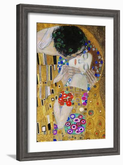 The Kiss, Der Kuss, Close-Up of Heads-Gustav Klimt-Framed Giclee Print