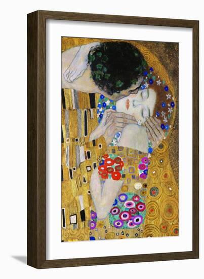 The Kiss, Der Kuss, Close-Up of Heads-Gustav Klimt-Framed Giclee Print