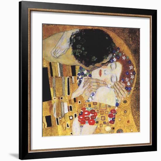 The Kiss Detail-Gustav Klimt-Framed Art Print