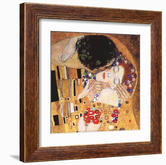 The Kiss (detail)-Gustav Klimt-Framed Art Print