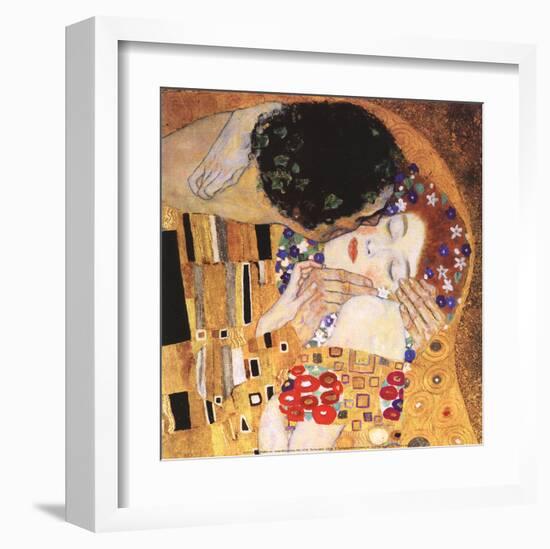 The Kiss (detail)-Gustav Klimt-Framed Art Print