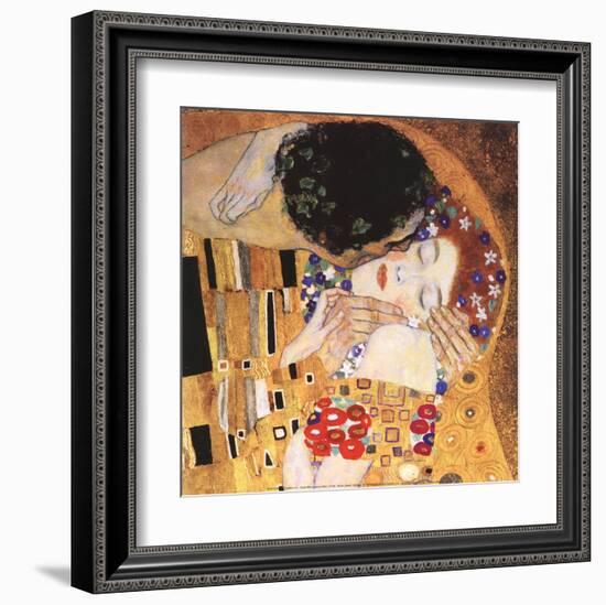 The Kiss (detail)-Gustav Klimt-Framed Art Print