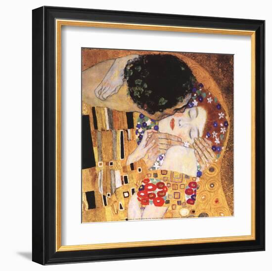 The Kiss (detail)-Gustav Klimt-Framed Art Print