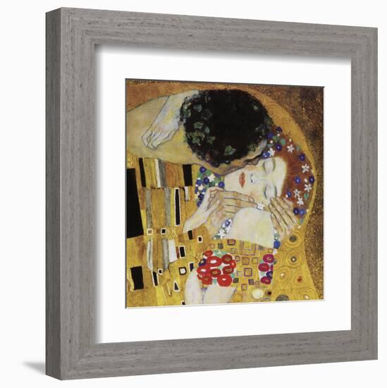 The Kiss (detail)-Gustav Klimt-Framed Art Print