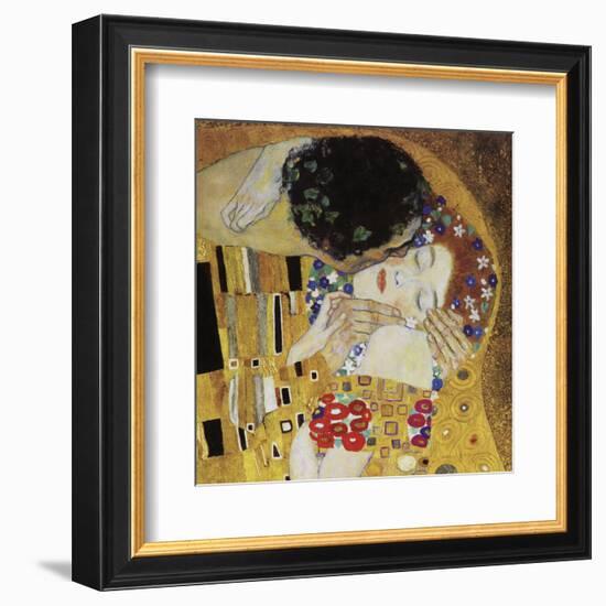 The Kiss (detail)-Gustav Klimt-Framed Art Print